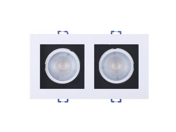 SPOT MARCO EMPOTRAR CUADRADO LED 2XMR16 10W 6500K