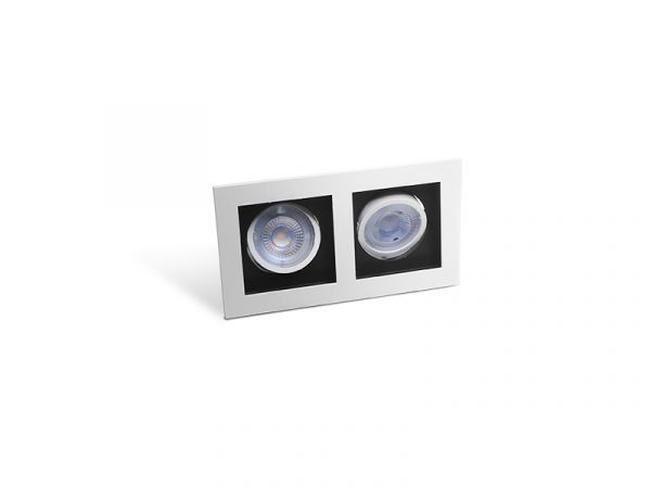 SPOT MARCO EMPOTRAR CUADRADO LED 2XMR16 10W 6500K - Imagen 4