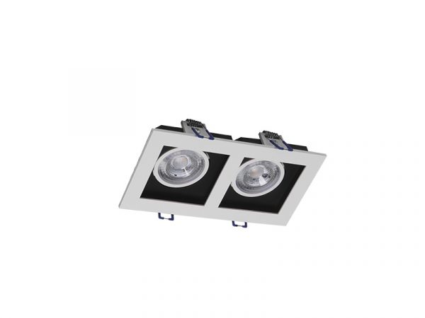 SPOT MARCO EMPOTRAR CUADRADO LED 2XMR16 10W 6500K - Imagen 2