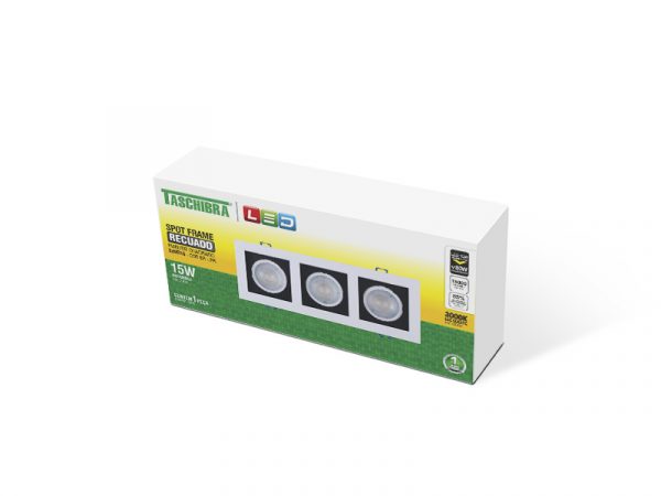 SPOT MARCO EMPOTRAR CUADRADO LED 3XMR16 15W 3000K - Imagen 7