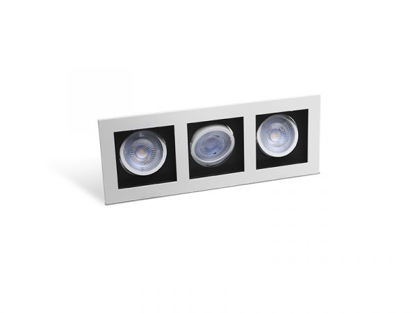 SPOT MARCO EMPOTRAR CUADRADO LED 3XMR16 15W 6500K - Imagen 3