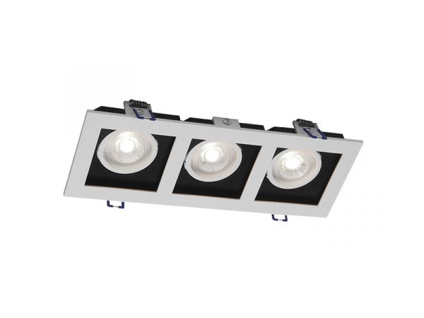 SPOT MARCO EMPOTRAR CUADRADO LED 3XMR16 15W 6500K - Imagen 4