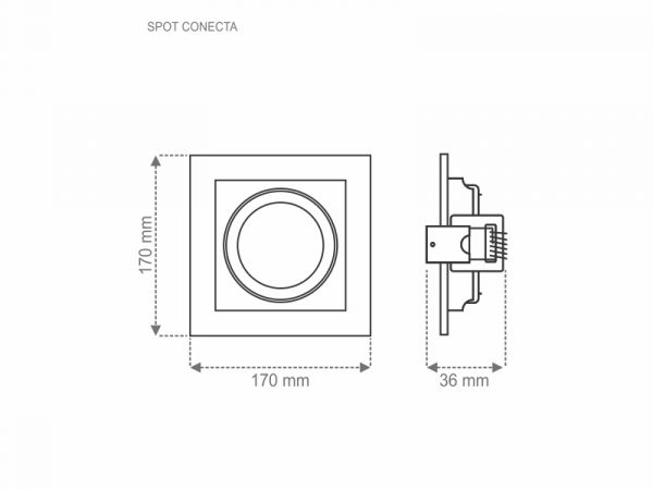 SPOT EMPOTRADO CONECTA RECUTADO CUADRADO PR PAR30 - Imagen 4