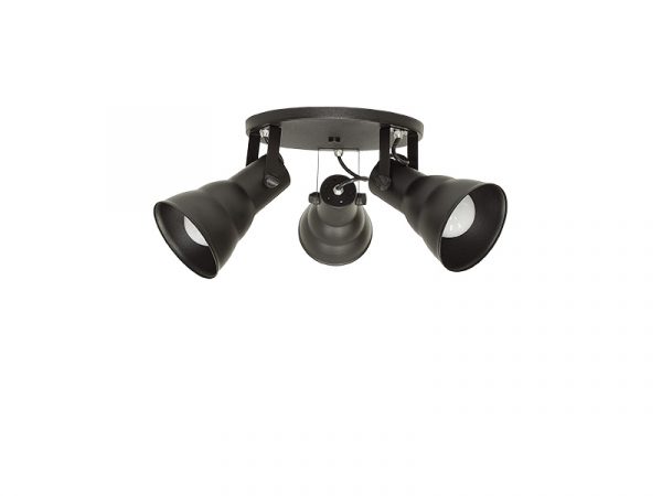 SPOT TASCHIBRA CIRCULAR HOL 3XE27 NEGRO MATE