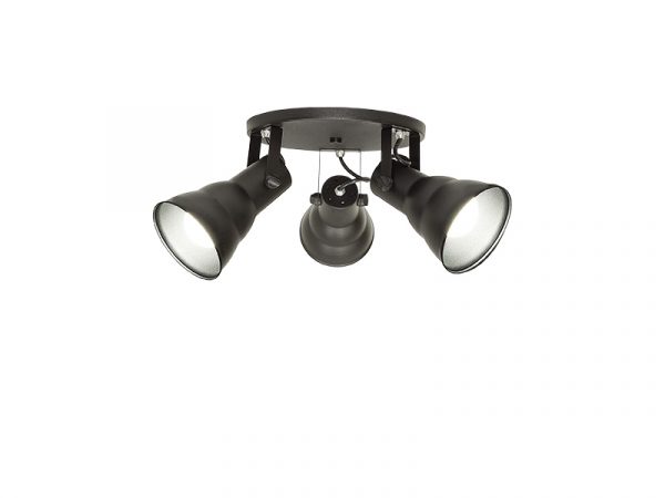 SPOT TASCHIBRA CIRCULAR HOL 3XE27 NEGRO MATE - Imagen 2