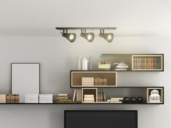 SPOT TASCHIBRA LINEAR HOL 3XE27 NEGRO MATE - Imagen 2