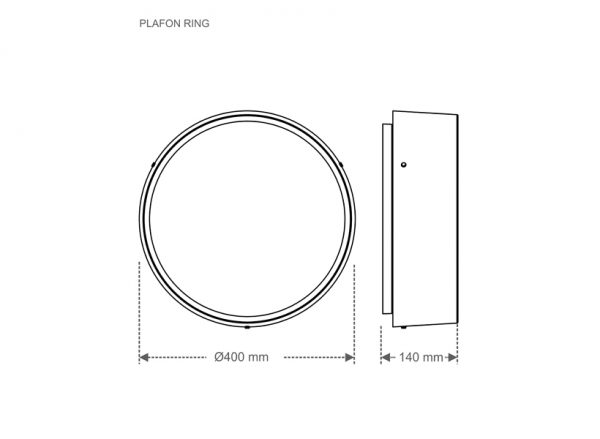 PLAFON TASCHIBRA ANILLO 4XE27 NEGRO MATE - Imagen 3
