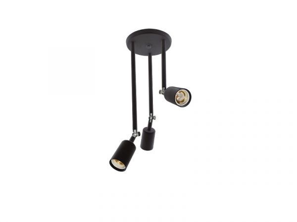 PLAFON TASCHIBRA PUNTERO 3XE27 NEGRO MATE