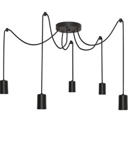 COLGANTE TASCHIBRA LÁGRIMAS 5XE27 NEGRO