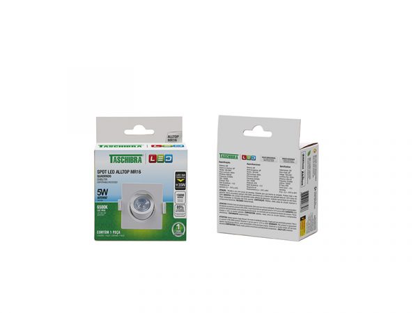 SPOT EMPOTRAR CUADRADO ALLTOP LED MR16 5W 6500K 38º - Imagen 4