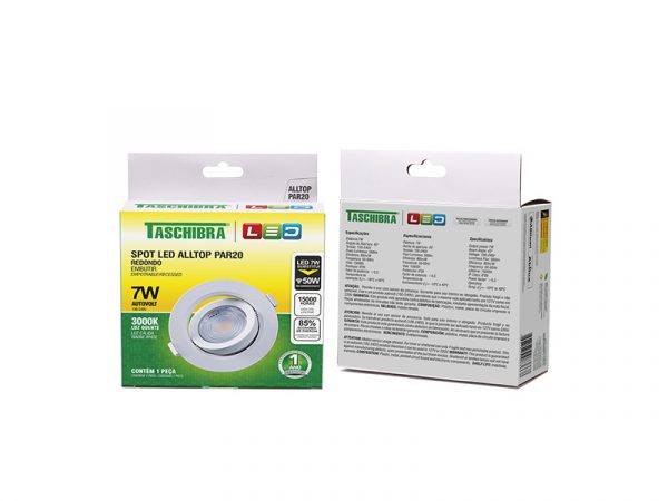 SPOT REDONDO EMPOTRAR ALLTOP LED PAR20 7W 3000K 45º - Imagen 2