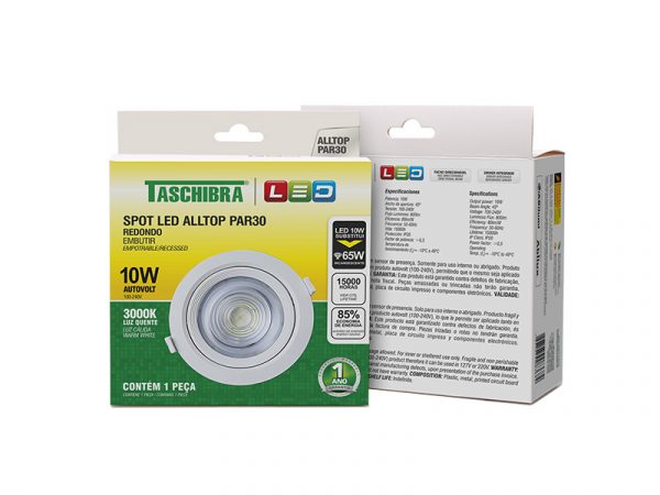 SPOT REDONDO EMPOTRAR ALLTOP LED PAR30 10W 3000K 45º - Imagen 2