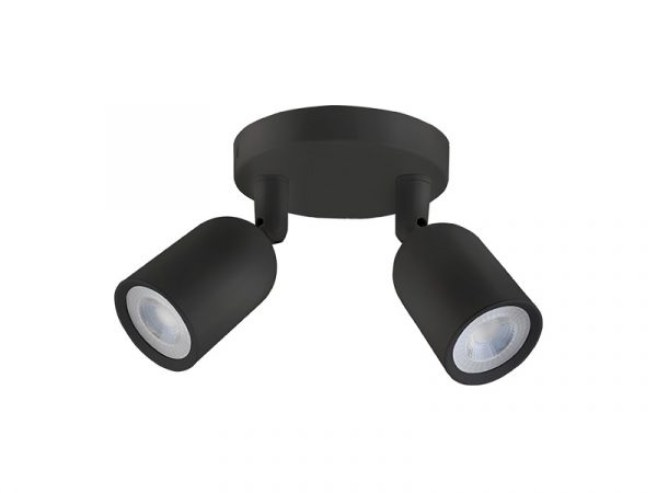 SPOT LED DIRECTO MR16 BASE CIRCULAR 2X4W 3000K NEGRO