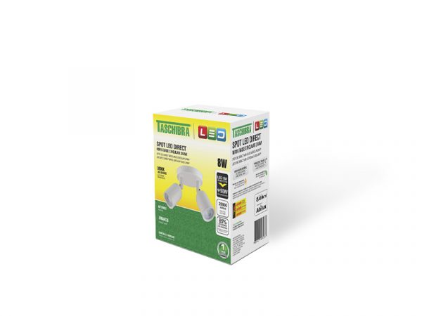 SPOT LED DIRECTO MR16 BASE CIRCULAR 2X4W 3000K BLANCO - Imagen 2