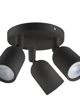 SPOT LED DIRECTO MR16 BASE CIRCULAR 3X4W 3000K NEGRO