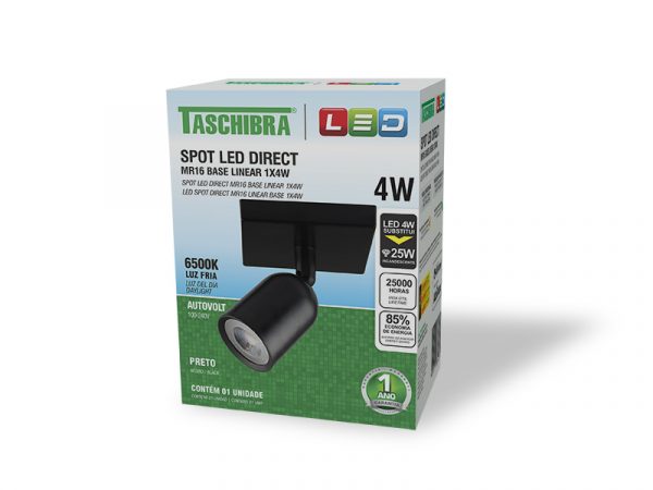 SPOT LED DIRECTO MR16 BASE LINEAL 1X4W 6500K NEGRO - Imagen 2