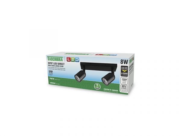 SPOT LED DIRECTO MR16 BASE LINEAL 2X4W 6500K NEGRO - Imagen 2
