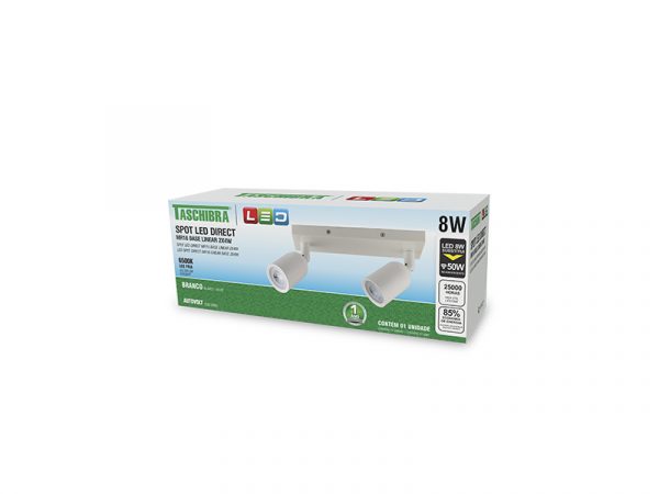 SPOT LED DIRECTO MR16 BASE LINEAL 2X4W 6500K BLANCO - Imagen 2