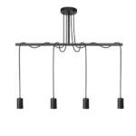 COLGANTE TASCHIBRA LÁGRIMAS LINEAL 4XE27 NEGRO MATE