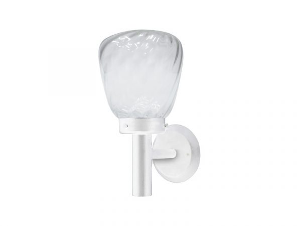 ARANDELA TASCHIBRA THOR 1XE27 C/VIDRO RT-RIGATO TRANSP BLANCA