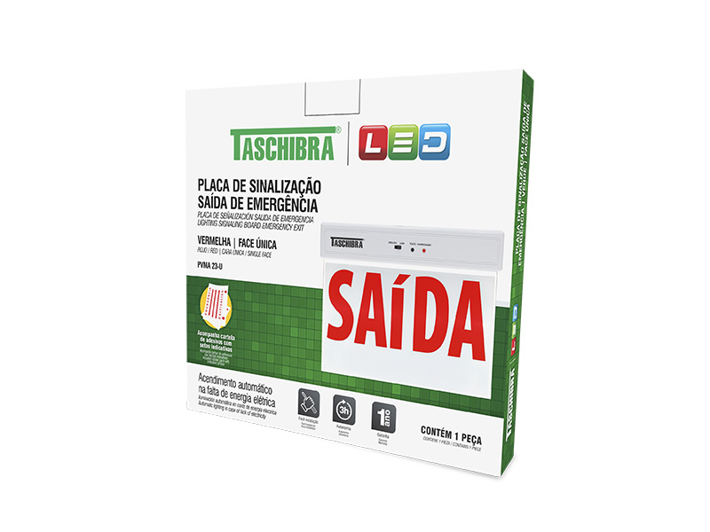 PLACA SEÑALIZACIÓN SALIDA LED 230X185MM UNA CARA ROJA - Imagen 3