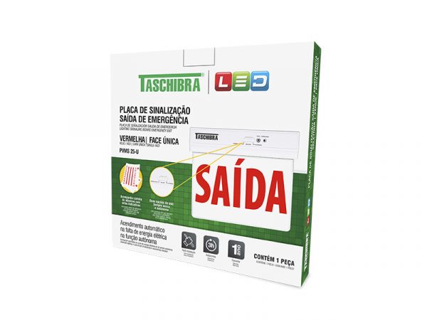 SELECTOR PLACA SEÑAL DE SALIDA LED 255X210MM UNA CARA ROJA - Imagen 3