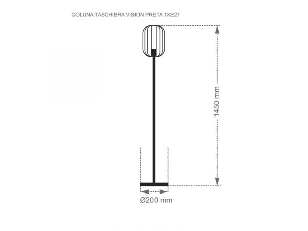 COLUMNA TASCHIBRA VISION NEGRA 1XE27 - Imagen 5