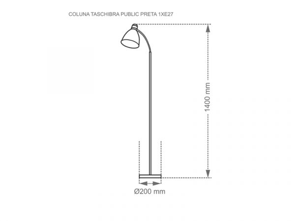 COLUMNA TASCHIBRA PUBLIC NEGRA 1XE27 - Imagen 6