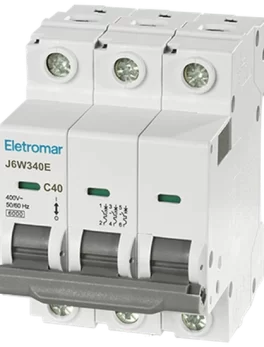 J6W340E - DISYUNTOR IEC, 3 POLOS, 40 A, CURVA C, 6 KA - (E89982) - UNIDAD