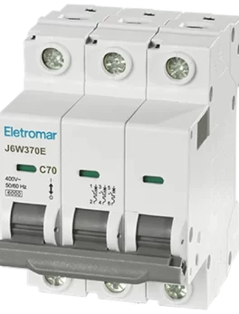 J6W370E - DISYUNTOR IEC, 3 POLOS, 70 A, CURVA C, 6 KA - (E89985) - UNIDAD