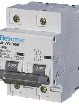 MUVW2100E - DISYUNTOR IEC, 2 POLOS, 100A, CURVA C, 10KA - (E89922) - UNIDAD