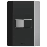 1 ACOPLAMIENTO CONVENCIONAL CONMUTADOR SIMPLE 10A/250VAC CON PLACA HORIZONTAL RAPID NEGRA (85058) - LÍNEA RAPID NEGRA