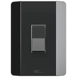 1 INTERRUPTOR PARALELO 10A/250VAC ACOPLAMIENTO CONVENCIONAL CON PLACA VERTICAL RAPID NEGRA (85061) - LÍNEA RAPID NEGRA