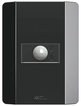 1 SENSOR DE PRESENCIA INCORPORADO CON PLACA VERTICAL RAPID NEGRA (85026) - LÍNEA RAPID NEGRA