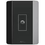 1 CONECTOR DE ANTENA CON PLACA VERTICAL RAPID NEGRA (85025) - LÍNEA RAPID NEGRA