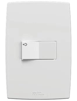 1 PULSADOR MINUTERIA 10A/250VAC ENCHUFE RÁPIDO CON PLACA HORIZONTAL MEC-PLUS (81123) - LÍNEA MEC-PLUS