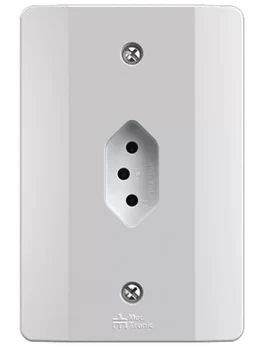 TOMA VERTICAL 2P+T 10A/250VAC ACOPLAMIENTO CONVENCIONAL CON PLACA MILLENIUN FACILIT (39780) - EQUIPO - LÍNEA MILLENIUN FACILIT