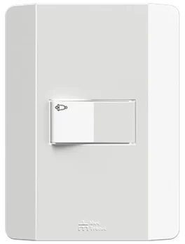 1 EMPUJADOR DE CAMPANA 10A/250VAC ACOPLAMIENTO CONVENCIONAL CON PLACA HORIZONTAL RAPID BLANCA (86042) - LÍNEA RAPID BLANCA