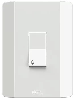1 PULSADOR DE CAMPANA 10A/250VAC ENCHUFE RÁPIDO CON PLACA VERTICAL RAPID BLANCO (86007) - LÍNEA RAPID BLANCO
