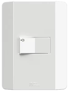 1 PULSADOR MINUTERIA 10A/250VAC ACOPLAMIENTO CONVENCIONAL CON PLACA HORIZONTAL RAPID BLANCO (86044) - LÍNEA RAPID BLANCO