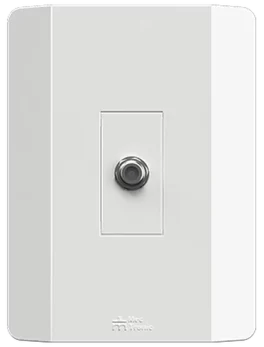 1 CONECTOR COAXIAL PARA ANTENA CON PLACA VERTICAL RAPID BLANCO (86021) - LÍNEA RAPID BLANCA