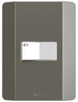 1 PULSADOR DE CAMPANA 10A/250VAC ACOPLAMIENTO RÁPIDO CON PLACA PRISMA HORIZONTAL (84037) - LÍNEA PRISMA