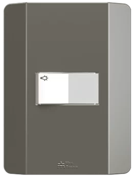 1 PULSADOR MINUTERIA 10A/250VAC ENCHUFE RÁPIDO CON PLACA PRISMA HORIZONTAL (84034) - LÍNEA PRISMA