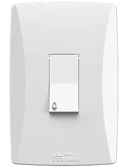 1 PULSADOR DE CAMPANA 10A/250VAC ENCHUFE RÁPIDO CON PLACA PETRA VERTICAL (81053) - LÍNEA PETRA