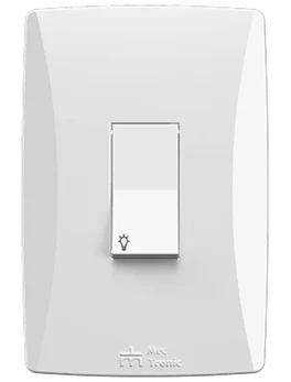 1 PULSADOR MINUTERIA 10A/250VAC ENCHUFE RÁPIDO CON PLACA PETRA VERTICAL (81052) - LÍNEA PETRA