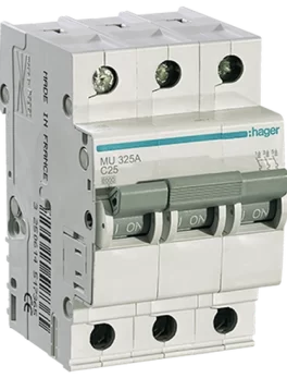 MU325A - DISYUNTOR IEC, 3 POLOS, 25A, CURVA C, 6KA - (A90260) - UNIDAD