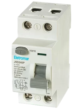 J6D240P - INTERRUPTOR DIFERENCIAL, 2 POLOS, 40A, 6KA 30MA - (E90362) - UNIDAD