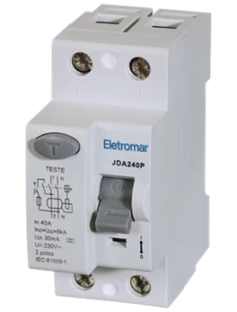 JDA240P - INTERRUPTOR DIFERENCIAL, 2 POLOS, CLASSE A, 40A, 30MA - (E90905) - UNIDADE