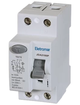 JDA2100P - INTERRUPTOR DIFERENCIAL, 2 POLOS, CLASE A, 100A, 30MA - (E90909) - UNIDAD