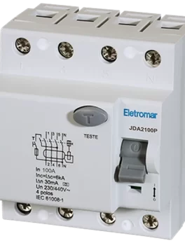 JDA4100P - INTERRUPTOR DIFERENCIAL, 4 POLOS, CLASE A, 100A, 30MA - (E90917) - UNIDAD